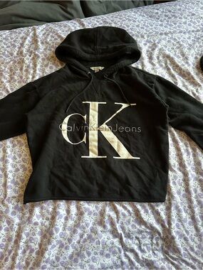 Calvin Klein Jeans Black Hooded Sweatshirt with Label